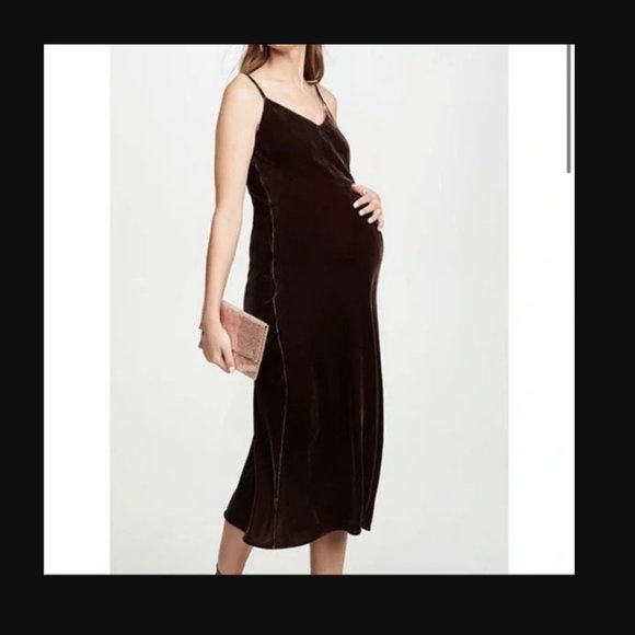 Hatch - THE VELVET RICKY SLIP DRESS in Burnt Umber - Picture 2 of 7